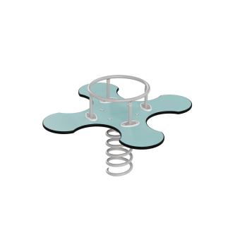 4er-Federwippe Kleeblatt Urbi-B (pastelltürkis), Beton-Bodenanker